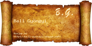 Bell Gyöngyi névjegykártya